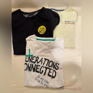 Denim &Flower Kids Graphic Tees - Black, White, Yellow bundle